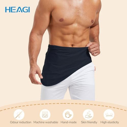 Back view of the sleek elastic abdominal dialysis catheter cover in black.
