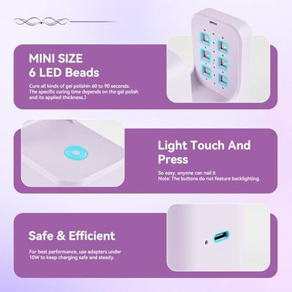 Authentic JODSONE mini nail dryer light curing gel polish tips evenly