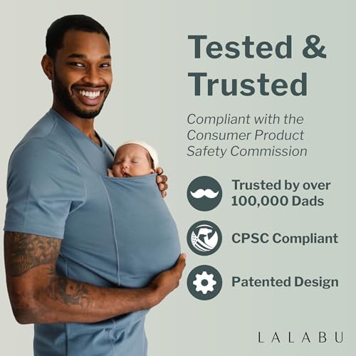 Side view of Lalabu baby carrier shirt showing ergonomic fit