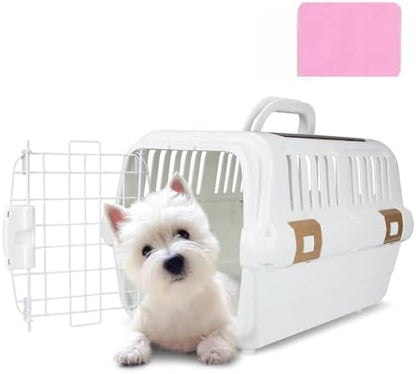 Triplehare plastic dog and cat kennel top loading view with transparent door