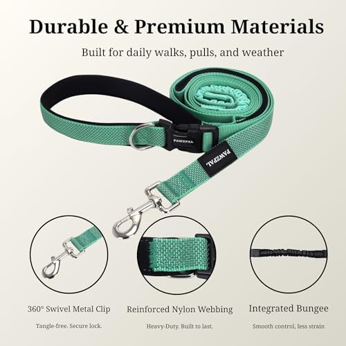 Close up of buckle and hardware on Pawzpal dog leash