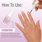 Side view of Nail Tek clear formula four strengthening polish bottle on a clean background