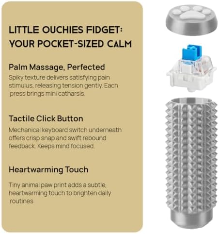 JHBEEY pocket mini fidget tools for adults demonstrating palm pain stimulation spikes close up