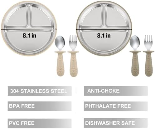 PandaEar toddler fork and spoon set with ergonomic handles