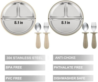 PandaEar toddler fork and spoon set with ergonomic handles