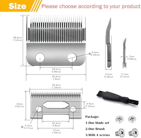 OwnLifeYF clipper blade set components with assembly screws