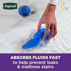 Depend underpad slip resistant backing texture demonstrating furniture grip and stability.