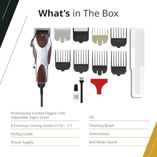 Wahl heavy duty V9000 motor professional clipper back view showing ergonomic maroon handle design.