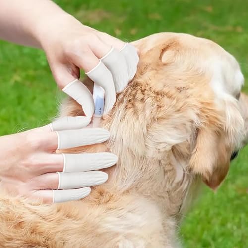 Flexible and durable white rubber finger sleeves for clean keyboard typing protection