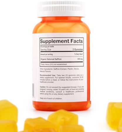True Nests Saffron supplement vegan gummy vitamins side label directions