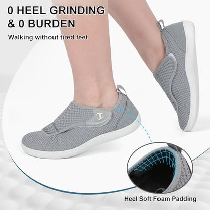 Scurtain breathable mesh elderly footwear shown in a neutral indoor setting.