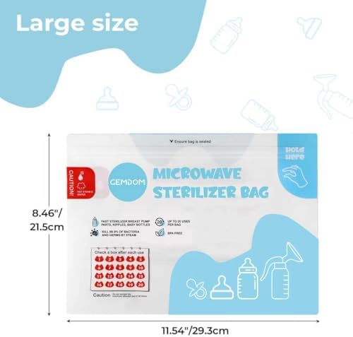 Travel friendly flat folded Gemdom sterilizer bag next to baby accessories.