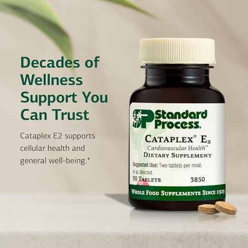 Side view of authentic Standard Process Cataplex E2 90 tablets bottle