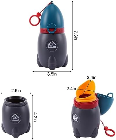 Secret Desire lightweight travel potty being tucked into a family diaper backpack for camping use