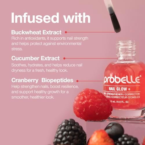Probelle Nail Glow Plus applied to nails for a natural glossy look