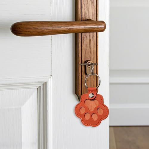 Soft genuine cowhide leather dog fur keepsake keychain