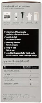 Side view of KISS Lift Up complete home bleaching set displaying the protective plex serum bottle and applicator glove tools