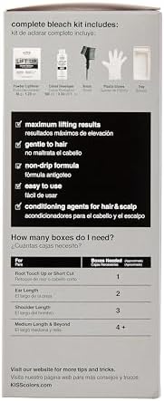 Side view of KISS Lift Up complete home bleaching set displaying the protective plex serum bottle and applicator glove tools