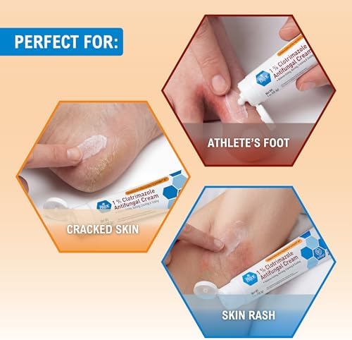 Close up of MED PRIDE antifungal cream tube label showing 1 percent strength