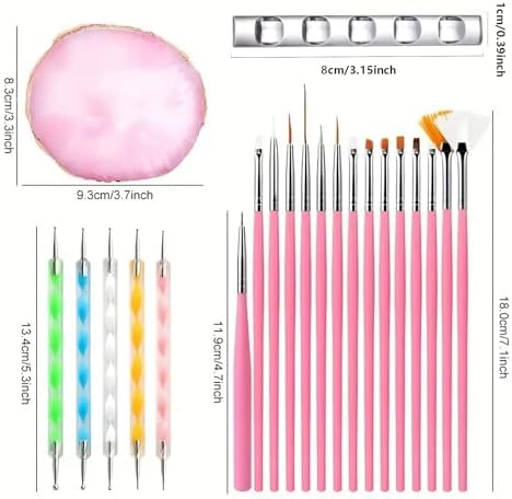 Ciwanning pink marble resin palette for mixing nail polish
