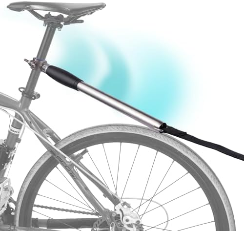 Stainless steel rotating arm of the hands free bicycle dog leash showing 180 degree swivel mechanism