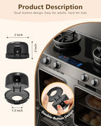 Close up of BBsecure dual button child safety lock mechanism