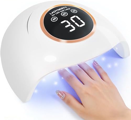 Side angle of LadyMisty 72W nail dryer showing 18 lamp beads