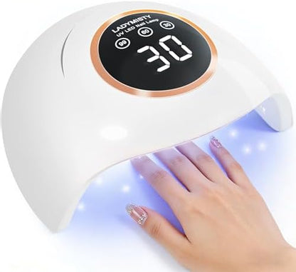 Side angle of LadyMisty 72W nail dryer showing 18 lamp beads