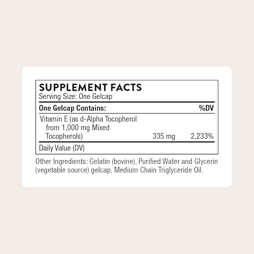 Thorne Ultimate E mixed tocopherols gelcaps lifestyle product presentation