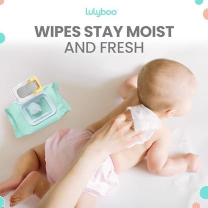 Lulyboo compact wipe warmer being used in a car for travel