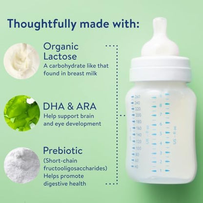 Back certification details and preparation instructions on a bottle of Similac Pure Bliss Organic ready to feed formula