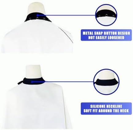 Nicoc hair styling apron rear view showing the adjustable snap button closure system.