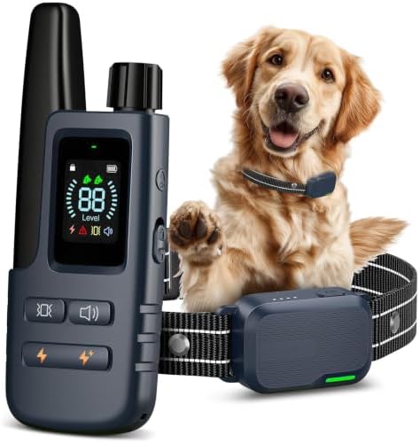 HapTop remote trainer digital display illustrating battery indicators and training level channels.