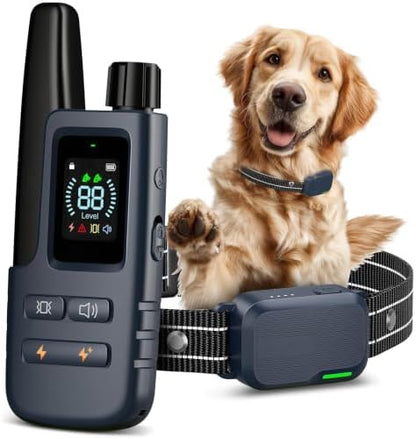 HapTop remote trainer digital display illustrating battery indicators and training level channels.