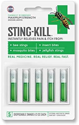 Sting-Kill portable first aid applicator vials for hiking and camping emergency kits.