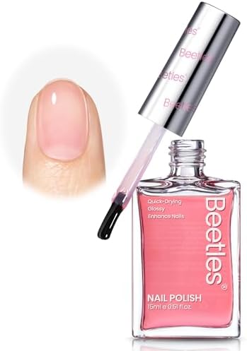 Beetles 15ml jelly pink nail polish bottle on white background