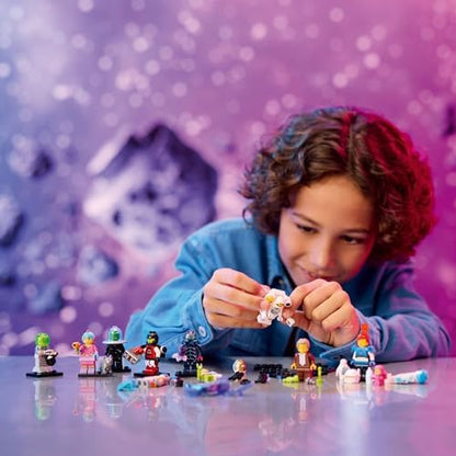 LEGO 71046 individual minifigures including Ice Planet Explorer and Alien Tourist with accessories