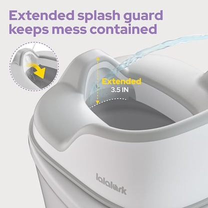 Top view of Lalalark toddler training toilet with removable bowl visible