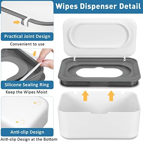 Six piece baby wipe holder set for nursery organization
