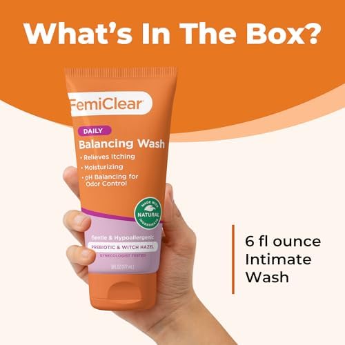 FemiClear natural prebiotic blend feminine wash for odor control