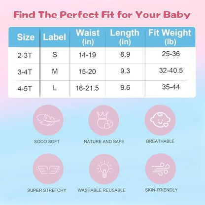 The complete four piece set of leak resistant toddler boy underwear laid out flat.