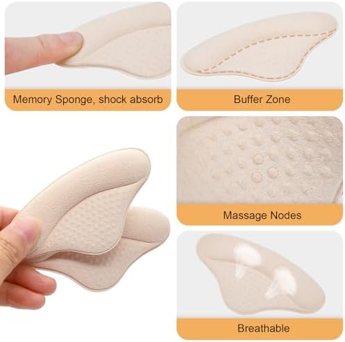 Soft suede material heel protectors for shoes that are too big
