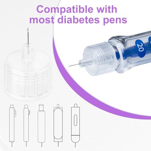 Side view of Medt diabetic needle packaging showing specifications