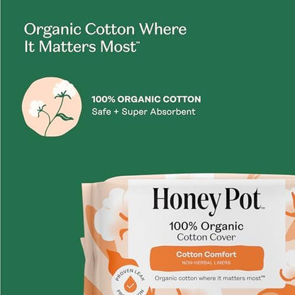 The Honey Pot Company 30 count everyday liners box with non-herbal and unscented labels clearly visible.