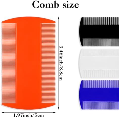 Double sided lice and flea comb in five vibrant colors