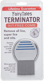 Stainless steel micro-grooved teeth of the Terminator comb for effective louse treatment.
