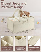 Close up of Urmywo nursery caddy fabric texture and handle