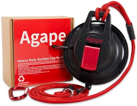 Agape pet grooming suction cup with red restraint leash