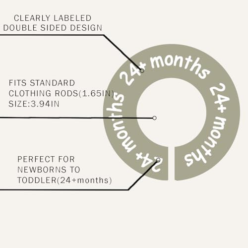 Cephira baby wardrobe size dividers close up label view