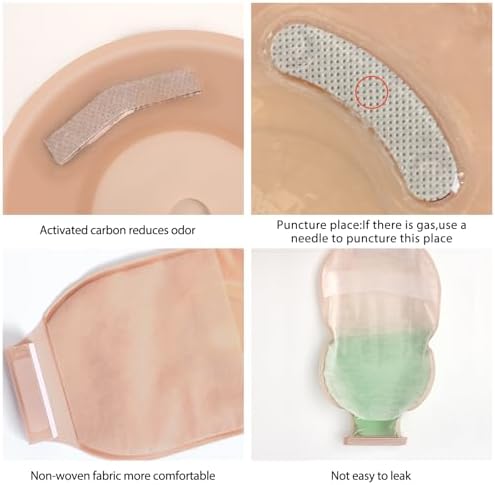 Heagimed colostomy bag with secure plastic clamp closure mechanism close up view